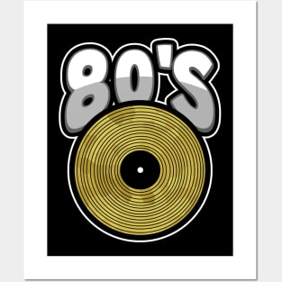 1980 RETRO Gold Vinyl Record Posters and Art